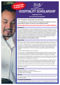 Hospitality scholarship form